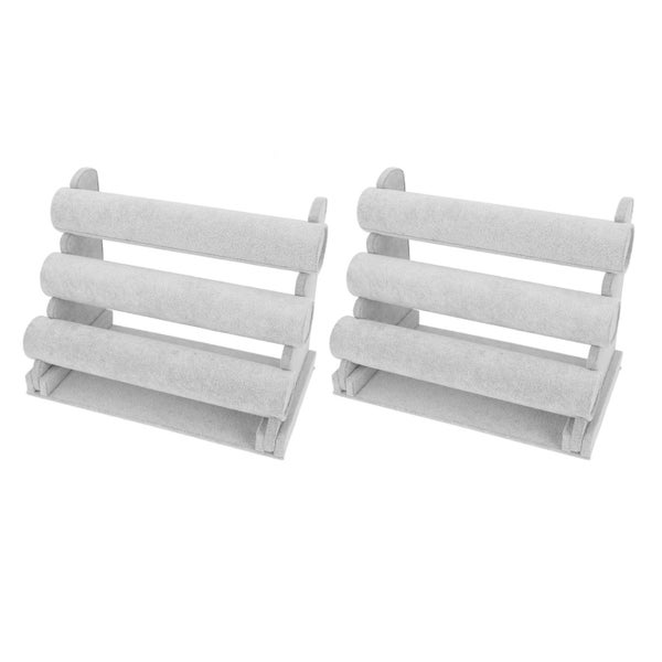 bracelet holder 2 Pack 3 Tier Bracelet Holder Velvet Jewelry Bracelet Display Carousel 2