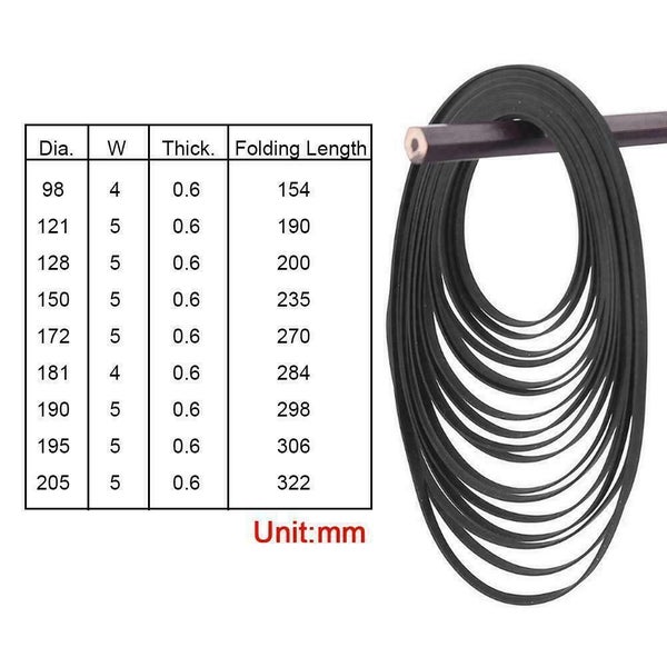All Size Rubber Drive Belt Turntable Replacement For Phono/ Black, Carousel 1