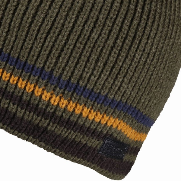 Regatta Mens Balton Warm Winter Fleece Lined Knitted Beanie Hat - Dark Khaki Carousel 2