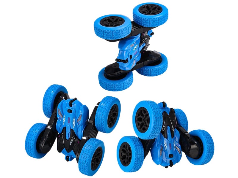 Electric RC Car LED 360 Degree Rotating Car Toy Tumbling Stunt Vehicle Toy Blue Carousel 2