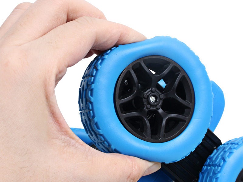 Electric RC Car LED 360 Degree Rotating Car Toy Tumbling Stunt Vehicle Toy Blue Carousel 4