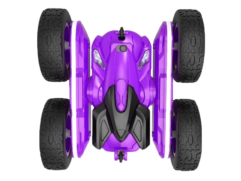 Electric RC Car LED 360 Degree Rotating Car Toy Tumble Stunt Vehicle Toy Purple Carousel 2