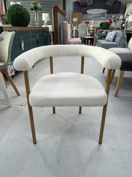 *Last Set of 2* Hesper Armchair - White Boucle * Floor Displays *25% OFF Carousel 2