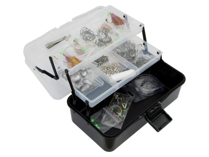 150+ Piece Value Fishing Tackle Kit with 2 Tray Box - Large Carousel 1