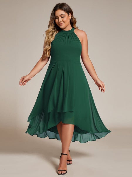 Corrie emerald halter bridesmaid dress s14 Express NZ wide63623663736066112