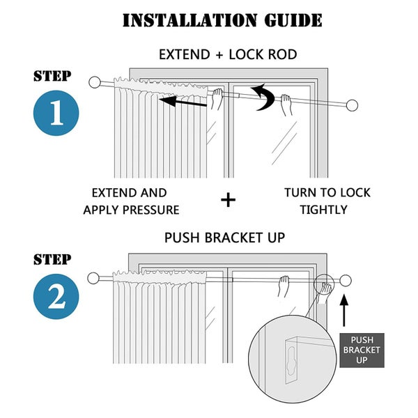 Window Curtain Rods Extendable Adjustable Carousel 12