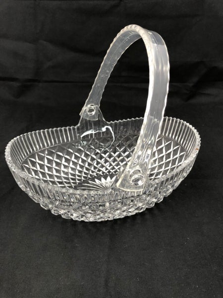 Vintage Glass Basket with Handle (19071)62979522240770113