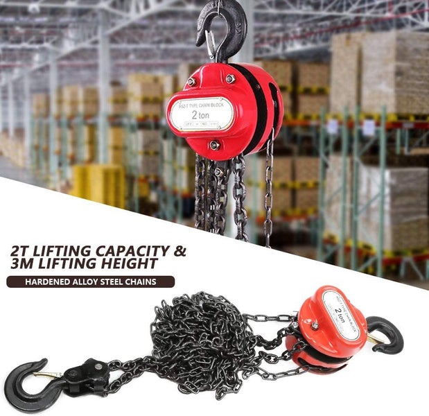 Chain Block & Tackle Hoist 3M 2Ton Carousel 2
