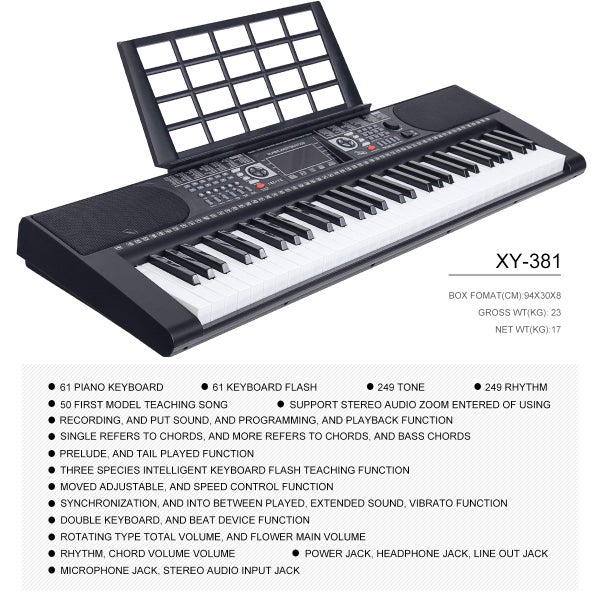 Illuminated Full Size Electronic Full Size Keyboard 61 Key LCD Display62983256830339113
