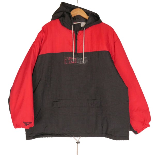 Vintage 90s Reebok Half Zip Hooded Jacket Large Carousel 1
