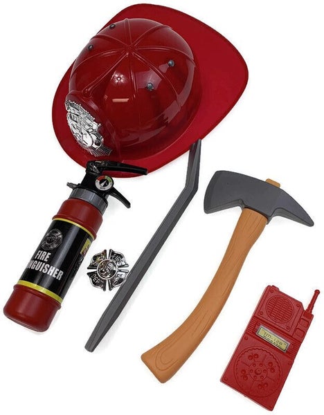 6pcs FIREMAN SET Kids Fire Chief Helmet Costume Halloween Book Week Kit Carousel 2