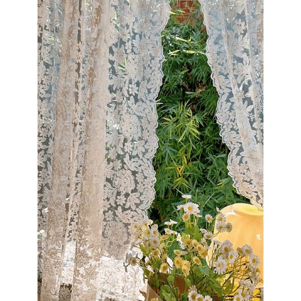 Curtain White Rod Pocket Modern Embroidered Sheer Curtains For Home And Garden C Carousel 2