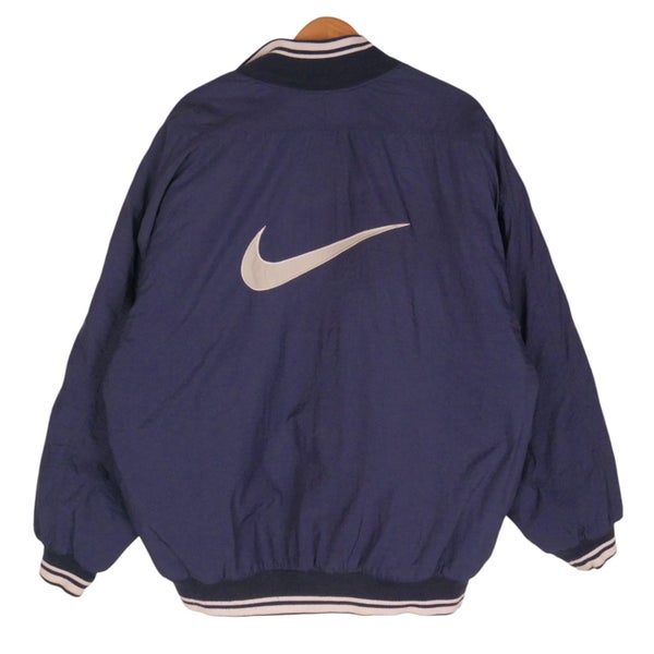 Vintage 90s Nike Rare Center Swoosh Navy Pullover Jacket Large Carousel 1