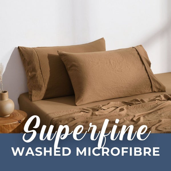 Dreamaker Superfine Washed Microfibre Standard Pillowcase Twin Pack - Rust Carousel 2