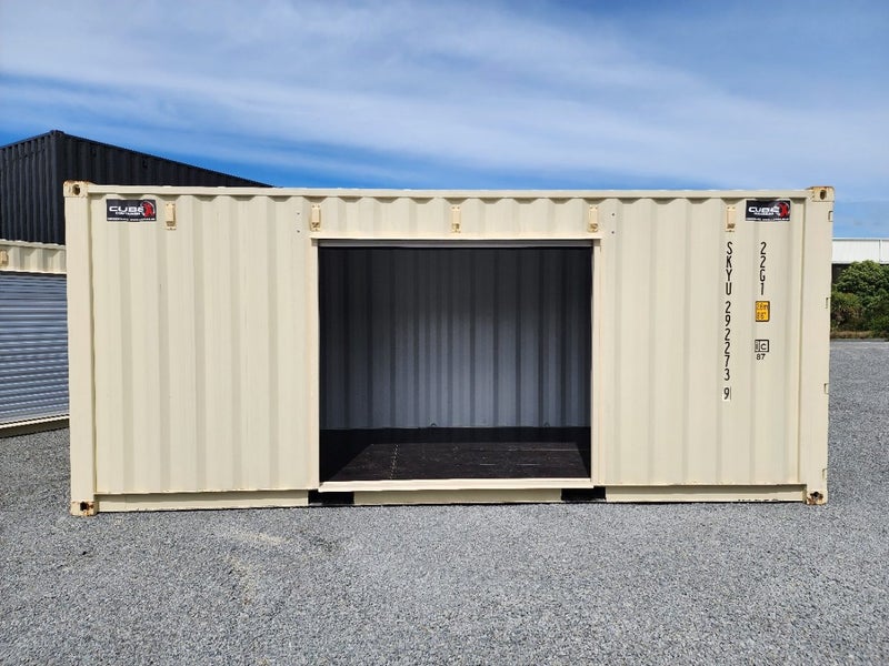 20ft GP Beige container fitted with new roller door ( In Cromwell now ) Carousel 2