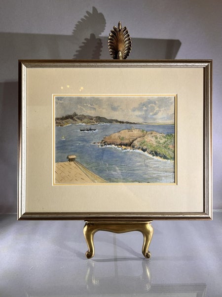 Vintage Welsh Watercolour Marine Scene – Professionally Framed62854320311041115