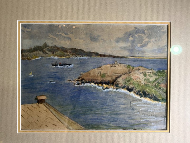 Vintage Welsh Watercolour Marine Scene – Professionally Framed62854320311041111