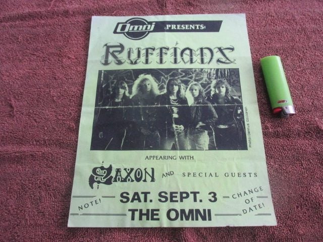 ORIGINAL 1980'S METAL FLYER! SAXON/RUFFIANS! Carousel 1