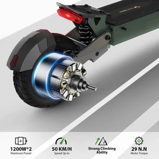 Promo! 65KM-1200W*2 Twin Motor Tubeless Tire Electric Scooter H2 Dual Carousel 2