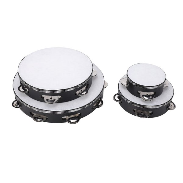 hand held drum 4Pcs Tambourine 4in 6in 8in 10in Double Row Metal Jingles Hand Carousel 1