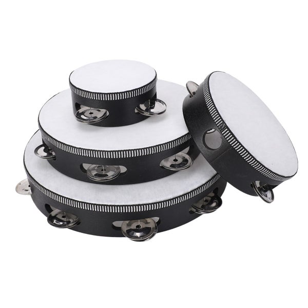 hand held drum 4Pcs Tambourine 4in 6in 8in 10in Double Row Metal Jingles Hand Carousel 5