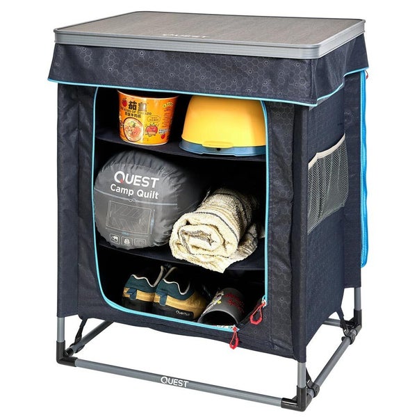 Quest Pop Top Camp Cupboard/Pantry - 3 Shelf Carousel 1