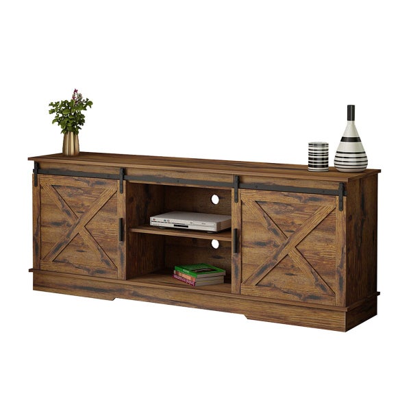 TV Kitchen Console Table Dining Cabinet Stand Farmhouse Entertainment Unit Bench Carousel 9
