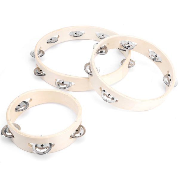 musical tambourine 3Pcs Tambourine Musical Hand Drum Round Wooden Orff Carousel 5