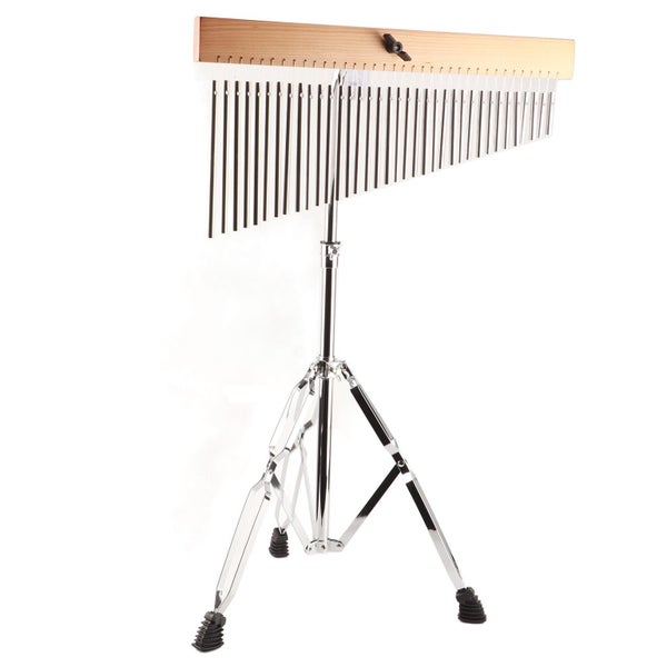 Aluminum Alloy Wind Chime with Wood Base Silver Color and Tripod Stand 36 Tones Carousel 1