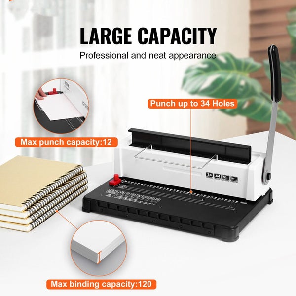 New Coil Spiral Binding Machine Manual Book Maker 100 pcs Binding Spines Carousel 2