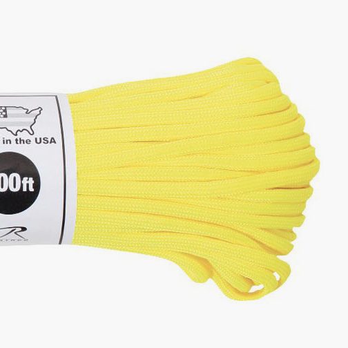 Rothco USA Paracord 550 Type 3 Yellow 30m/100ft Nylon Carousel 1