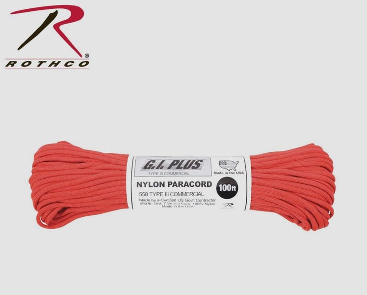 Rothco USA Paracord 550 Type 3 Red 30m/100ft Nylon Carousel 2