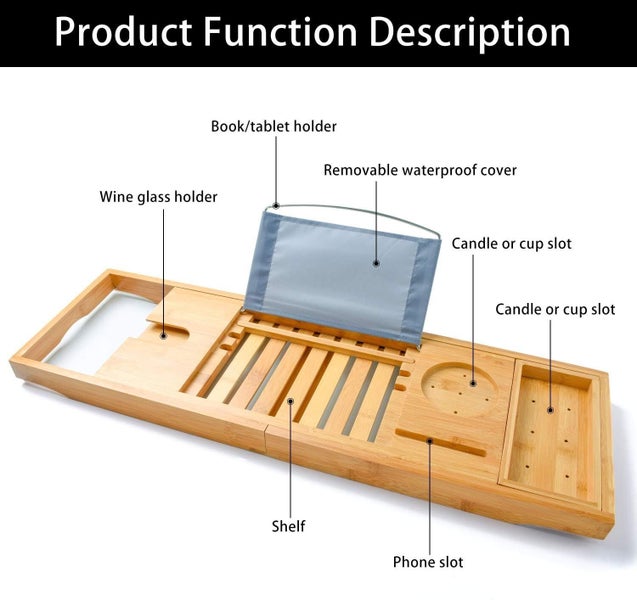 Bamboo Bath Caddy Carousel 2