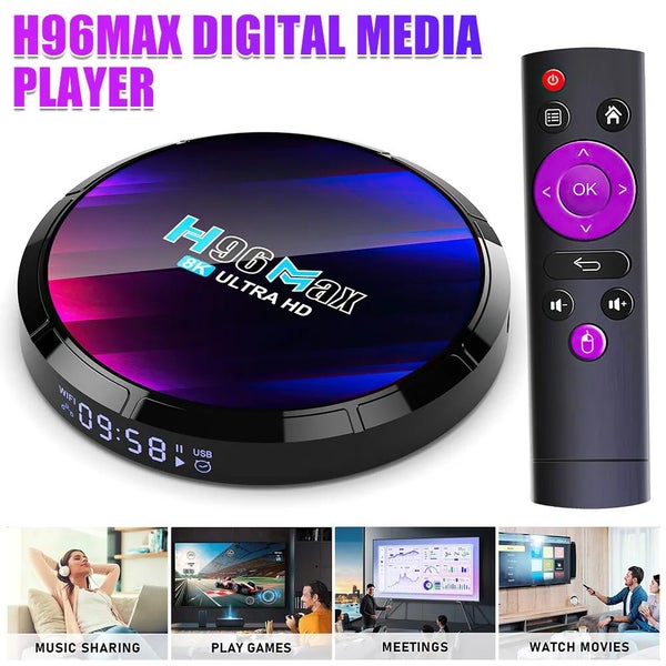 64G Smart Android 13.0 TV Box H96 MAX Quad Core 8K HD Stream Player Carousel 2