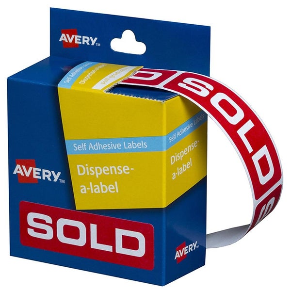 Avery Printed Labels 'SOLD' 19 x 64mm Carousel 1