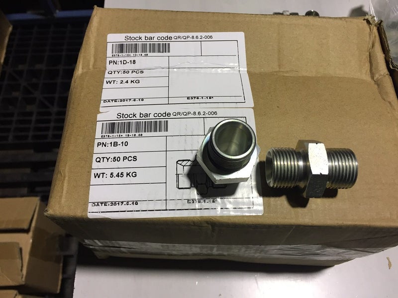 BSP parallel male to male / BSPP male to JIC / ORFS / Metric Light Duty male Carousel 1