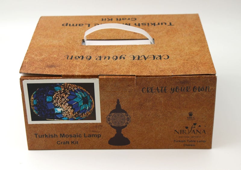 Turkish Mosaic DIY Table Lamp Kit Blue Carousel 1
