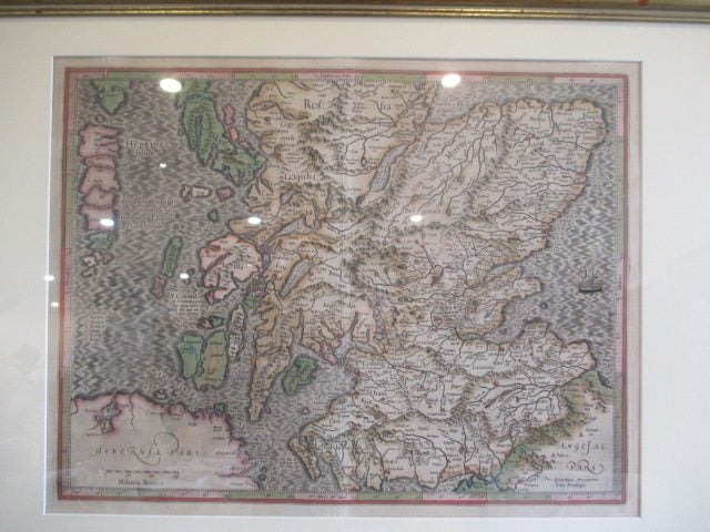 SCOTTISH 17 CENTURY MILITARY MAP. GOOD FRAME Carousel 1