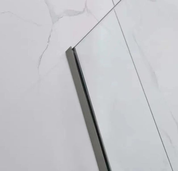 Frameless Glass Alcove 1500wx1950hmm Shower Sliding Door Gunmetal Carousel 2