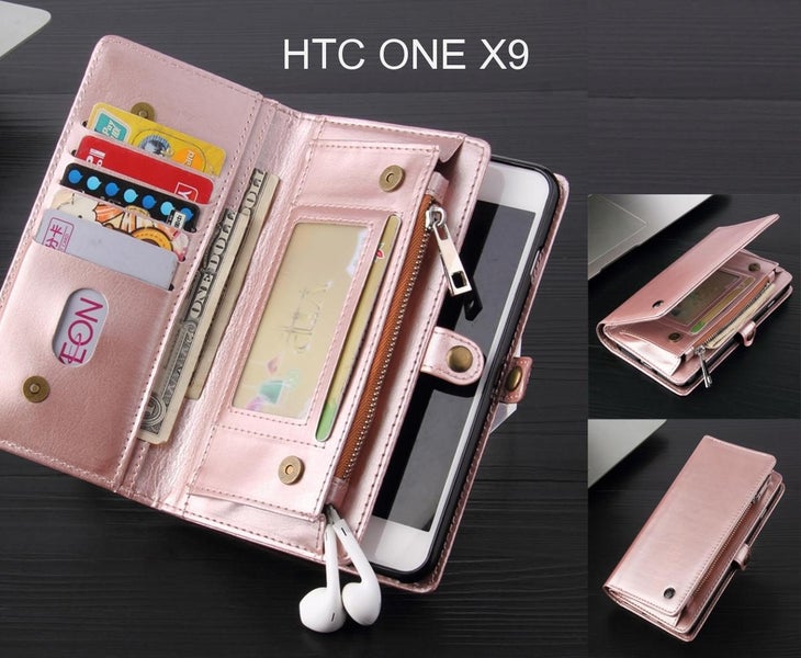 HTC ONE X9 Case Retro leather case multi cards cash pocket & zip Carousel 1