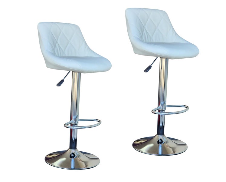 Jupiter Bordeaux Barstool - 2PK - White / Chrome Carousel 1