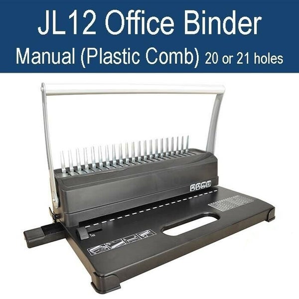 New Manual Home Office Plastic Comb Binder / Binding Machine 21 holes JL12-White Carousel 1