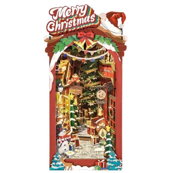 Robotime Rolife DIY Christmas Street Book Nook Shelf Insert TGC06 Carousel 1
