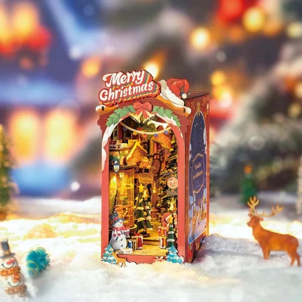 Robotime Rolife DIY Christmas Street Book Nook Shelf Insert TGC06 Carousel 2