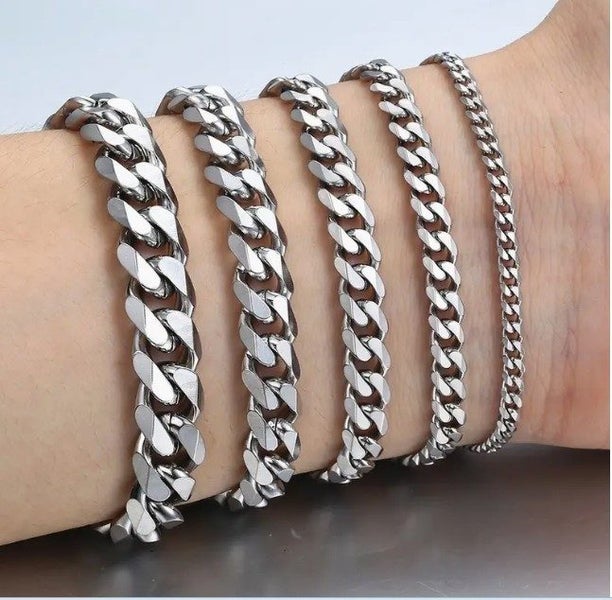 FLASH SALE! Elegant Men or Womens 7mm x 21cms 316L Stainless Steel Curb Bracelet Carousel 1