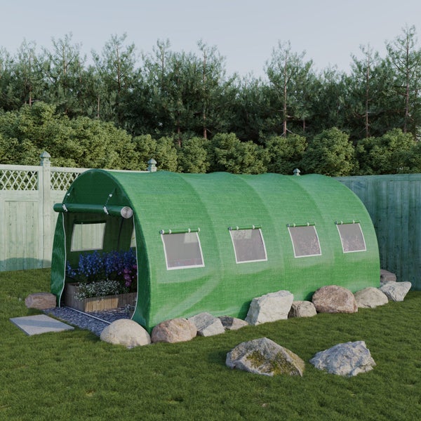 4.5mx3mx2m Tunnel Greenhouses Galvanised Frame Carousel 1