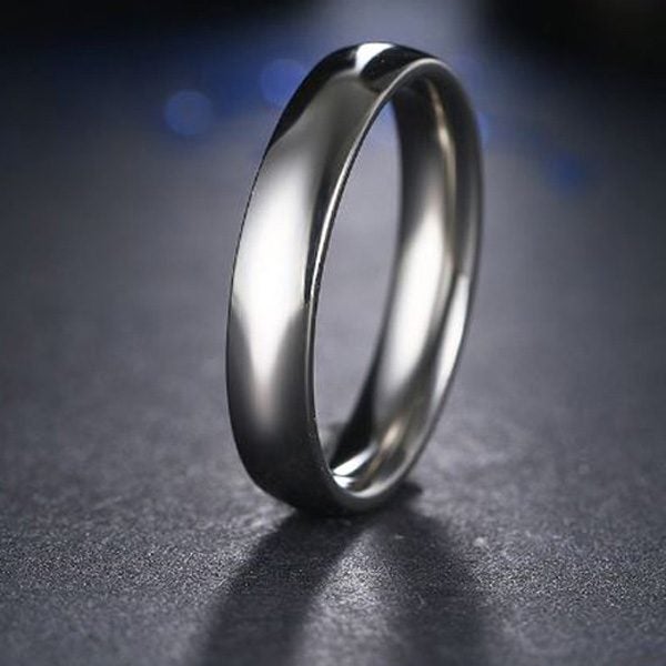 FLASH SALE! 4mm SILVER Men or Womens CLASSIC Titanium WEDDING RING 11 Carousel 1