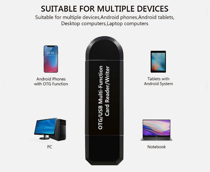 2 in 1 USB & Micro USB Card Reader OTG Adapter for TF/SD Cards Carousel 4