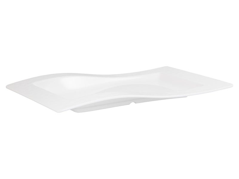 Large Rectangle Melamine Platter White - Wavy 57cm / 22.5" Carousel 2