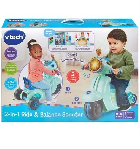 Vtech: 2-In-1 Ride & Balance Scooter - Teal Carousel 2